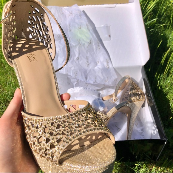 Gold Rhinestone Heels - Picture 5 of 6